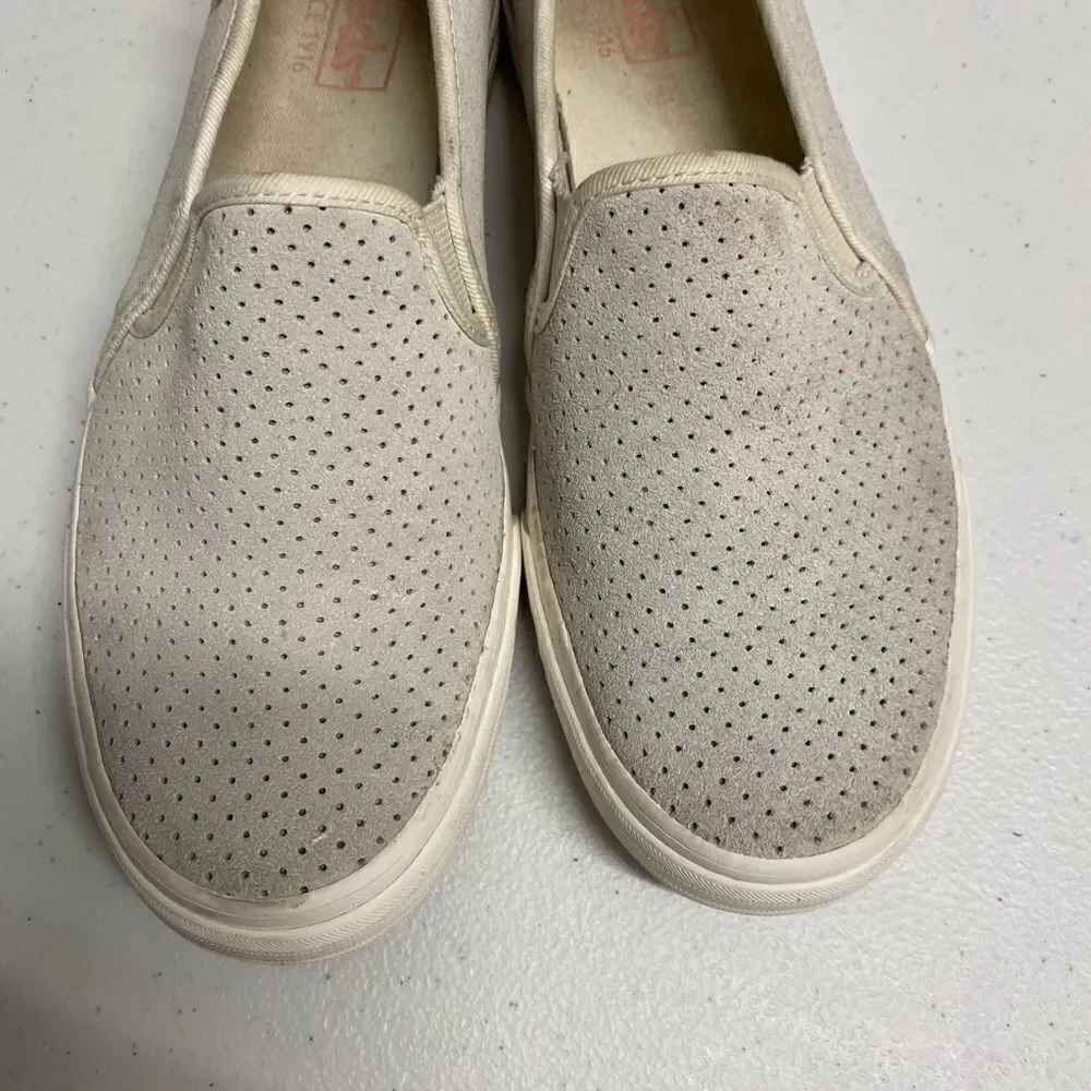 KEDS women’s double Decker perforated sweet platform slip on sneakers
